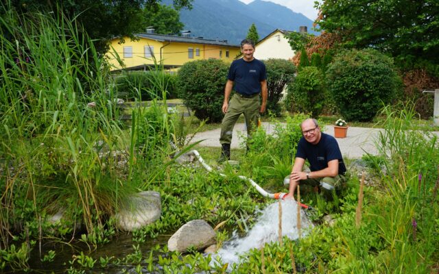 Fisch­teich in Spit­tal droh­te aus­zu­trock­nen