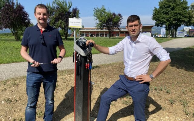 Rad-Ser­vice­sta­ti­on am Lav­an­t­rad­weg errich­tet