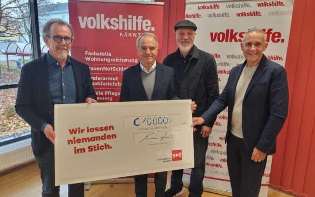 SPÖ-Abge­ord­ne­te spen­den für die Volks­hil­fe Kärn­ten