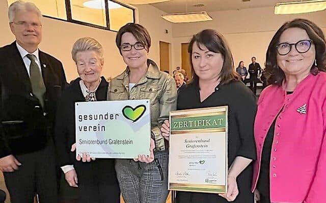 Gra­fen­stei­ner Senio­ren­bund offi­zi­ell ein „Gesun­der Ver­ein“
