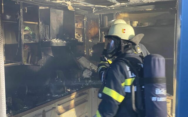 Florianis zu Küchenbrand in Launsdorf gerufen