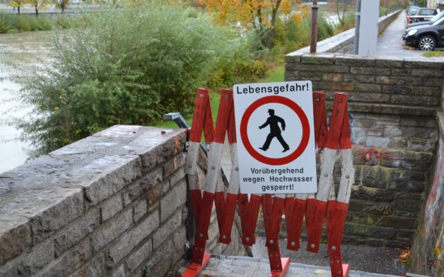 Hoch­was­ser-Gefahr: Drau­ber­men gesperrt