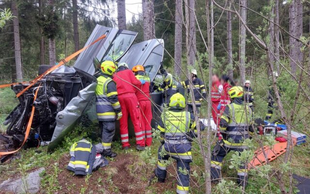 Mann (38) lan­de­te mit Auto im Wald