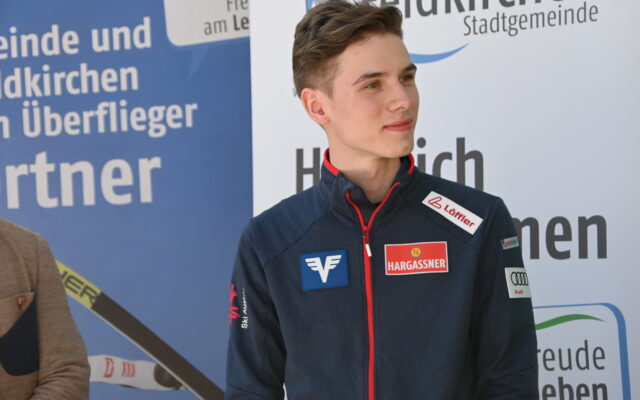 Shootingstar Maximilian Ortner wurde in seiner Heimatstadt Feldkirchen geehrt.