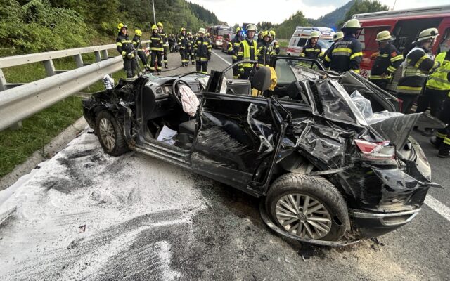 Len­ke­rin bei Unfall schwer ver­letzt