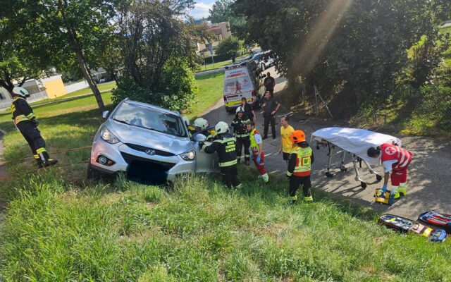 Pkw kam von Fahrbahn ab – Feuerwehr rettete Lenker