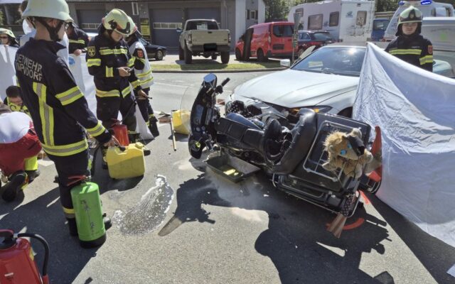Motor­rad­fah­rer nach Unfall erfolg­reich reani­miert