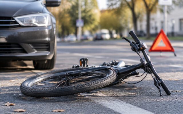 Auto­fah­re­rin stößt Rad­fah­rer beim Abbie­gen nie­der